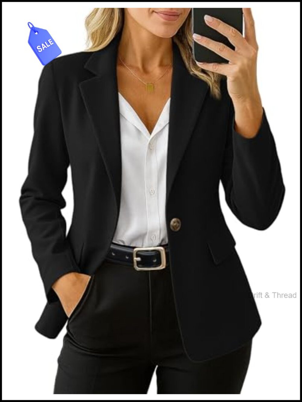 Women's Long Sleeve Blazer Business Casual Suit Jacket S-XL